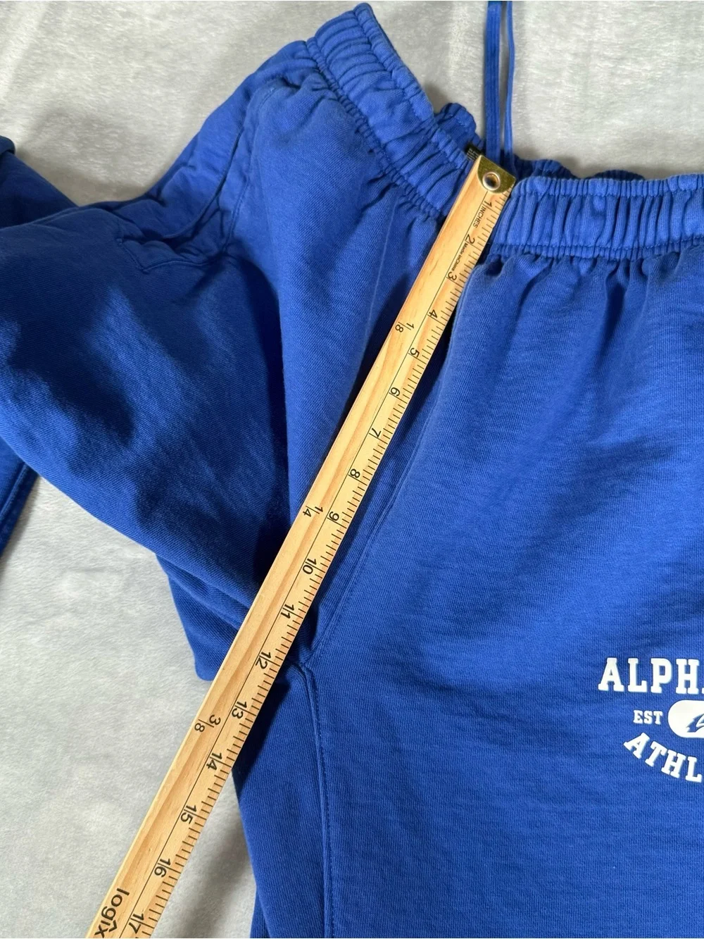 Alphalete Jogger Sweatpants Mens M 30” Tapered Fit Fleece Gym Washed Blue